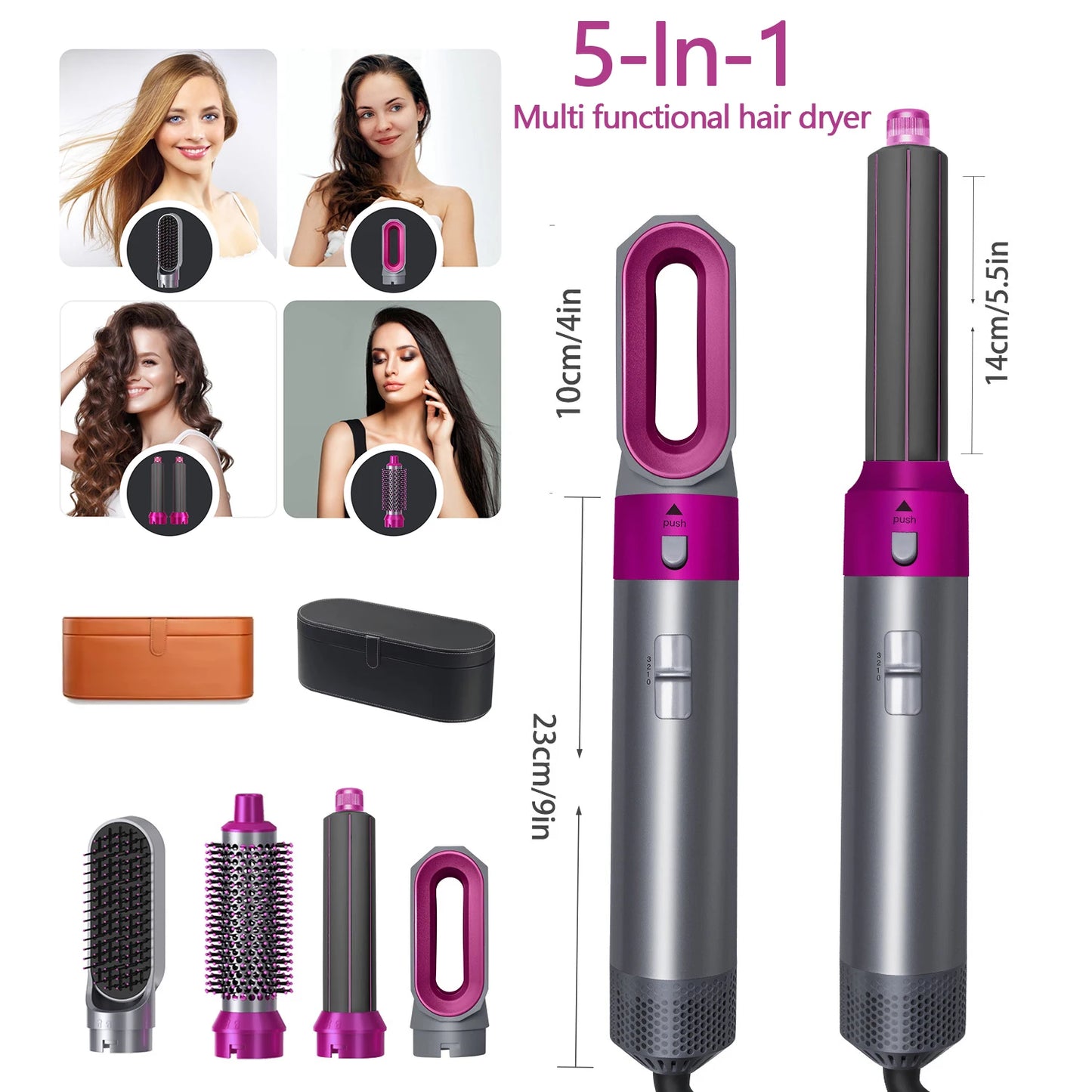 Glowly Room™ High Quality 5-in-1 Multifunctional Hair Dryer